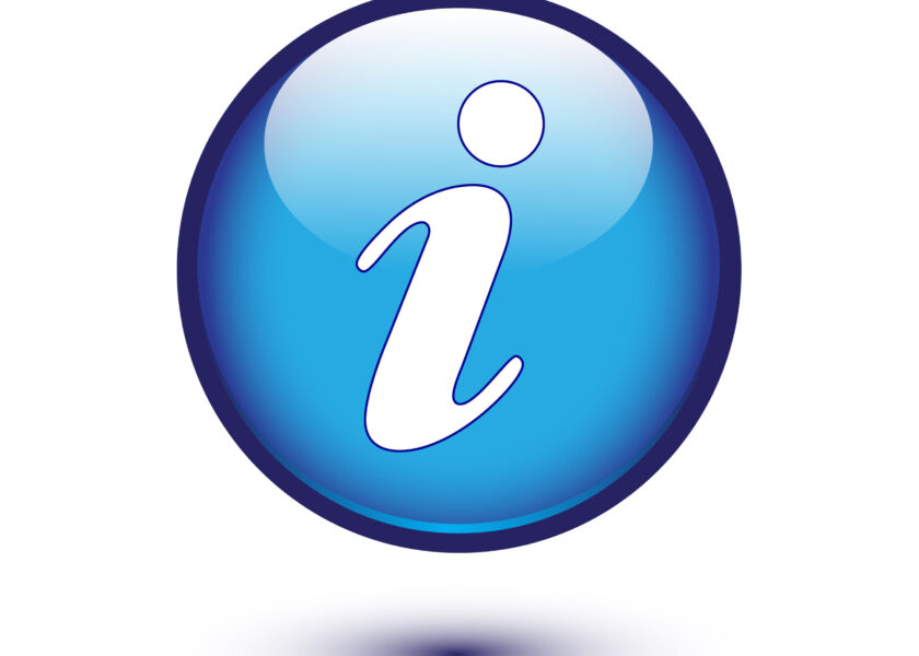 information icon on blue